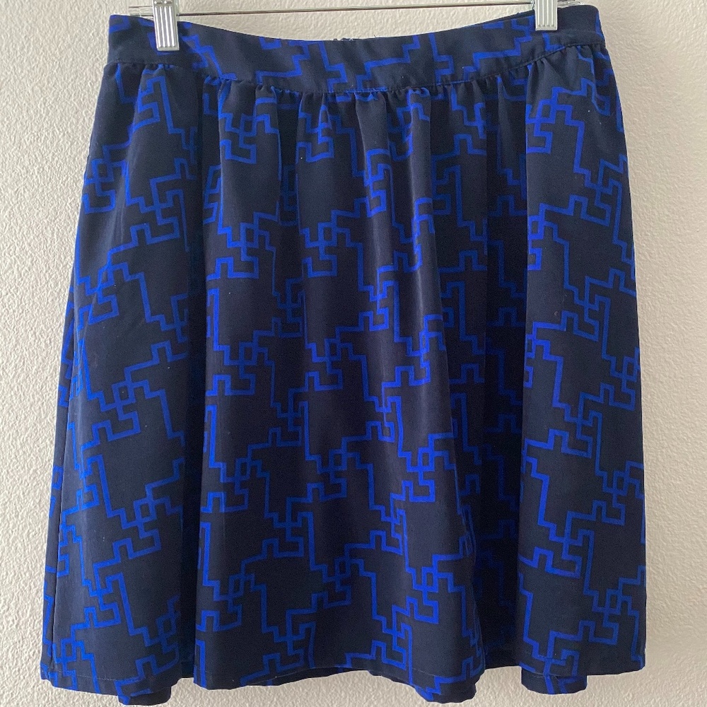 Merona Blue Geometric Skirt